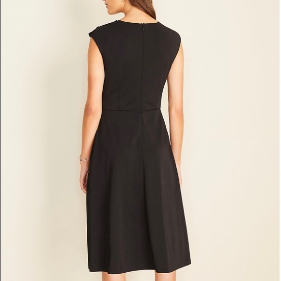 Shoulder Button Matte Jersey Flare Dress - Picture 5 of 16